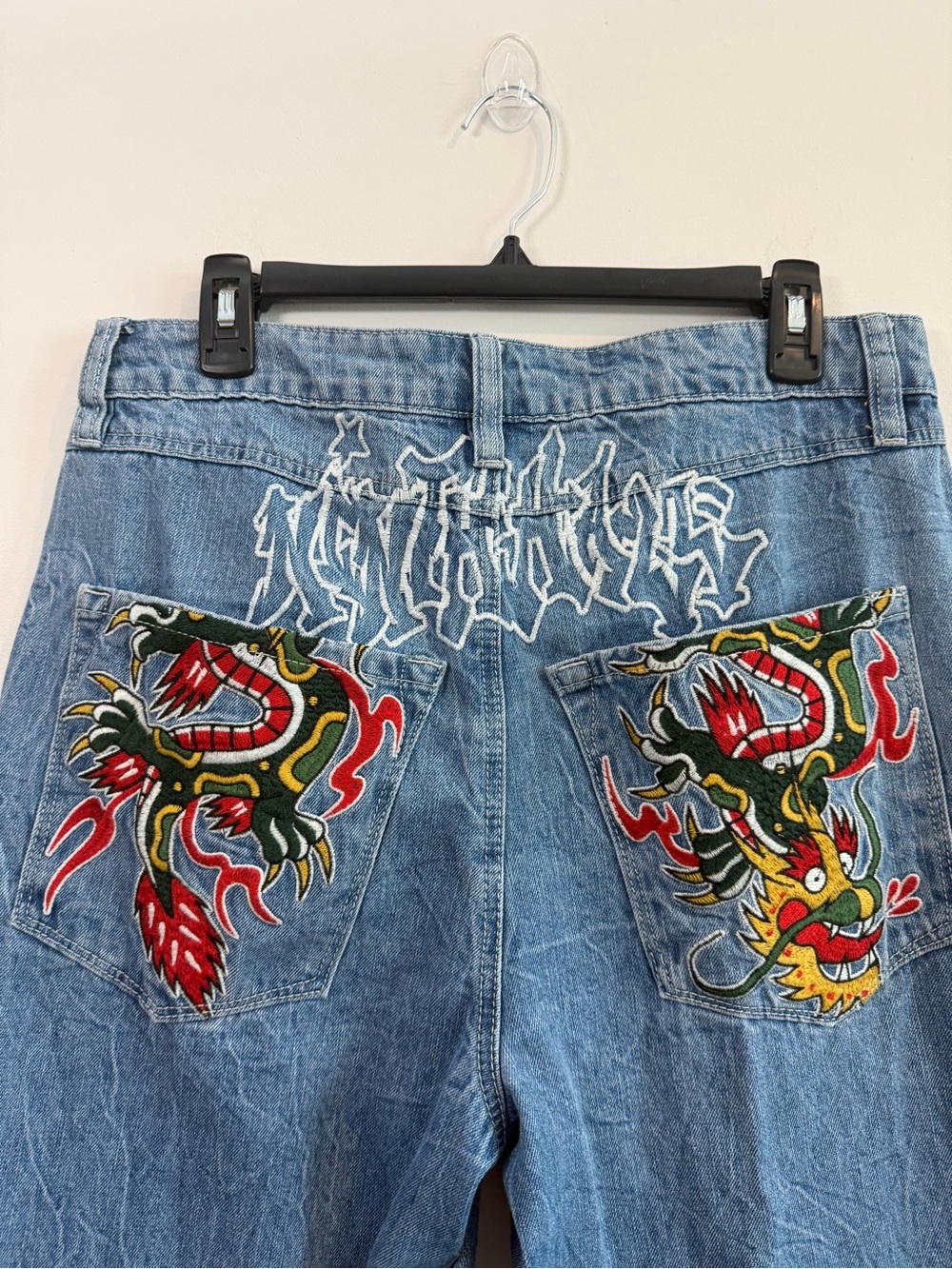 Ninth Ambush Relaxed Fit Men's Denim Jeans With Dragon Embroidered Pockets